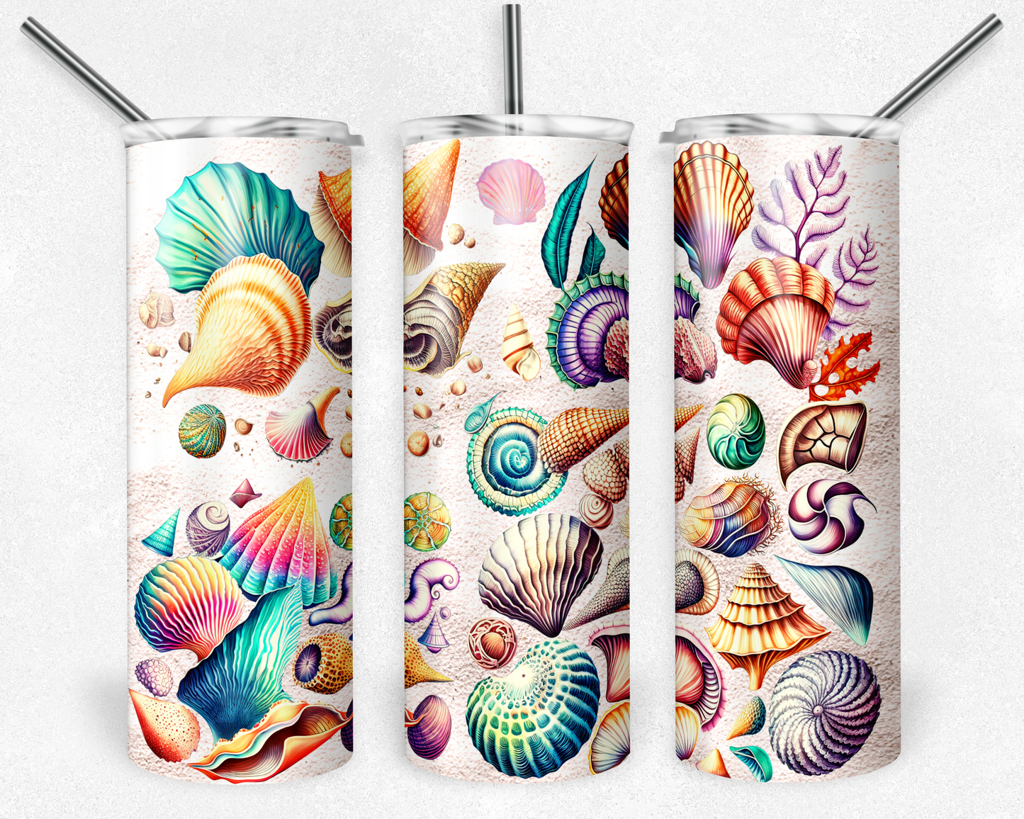 Tumblers, Stainless Steel, Beach, Summer, beach vibes, seashells