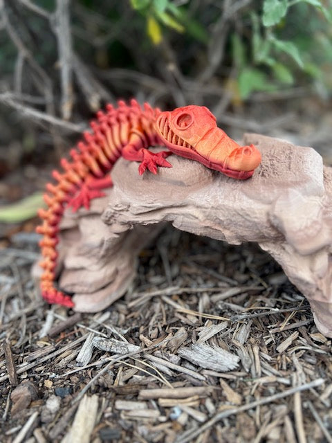 3D printed Skeleton Crocodile, bones, fidget toy, sensory, moveable, swamp, creature