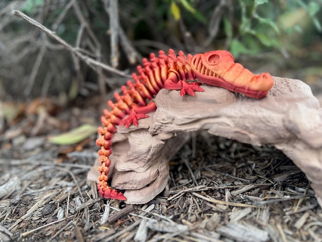 3D printed Skeleton Crocodile, bones, fidget toy, sensory, moveable, swamp, creature