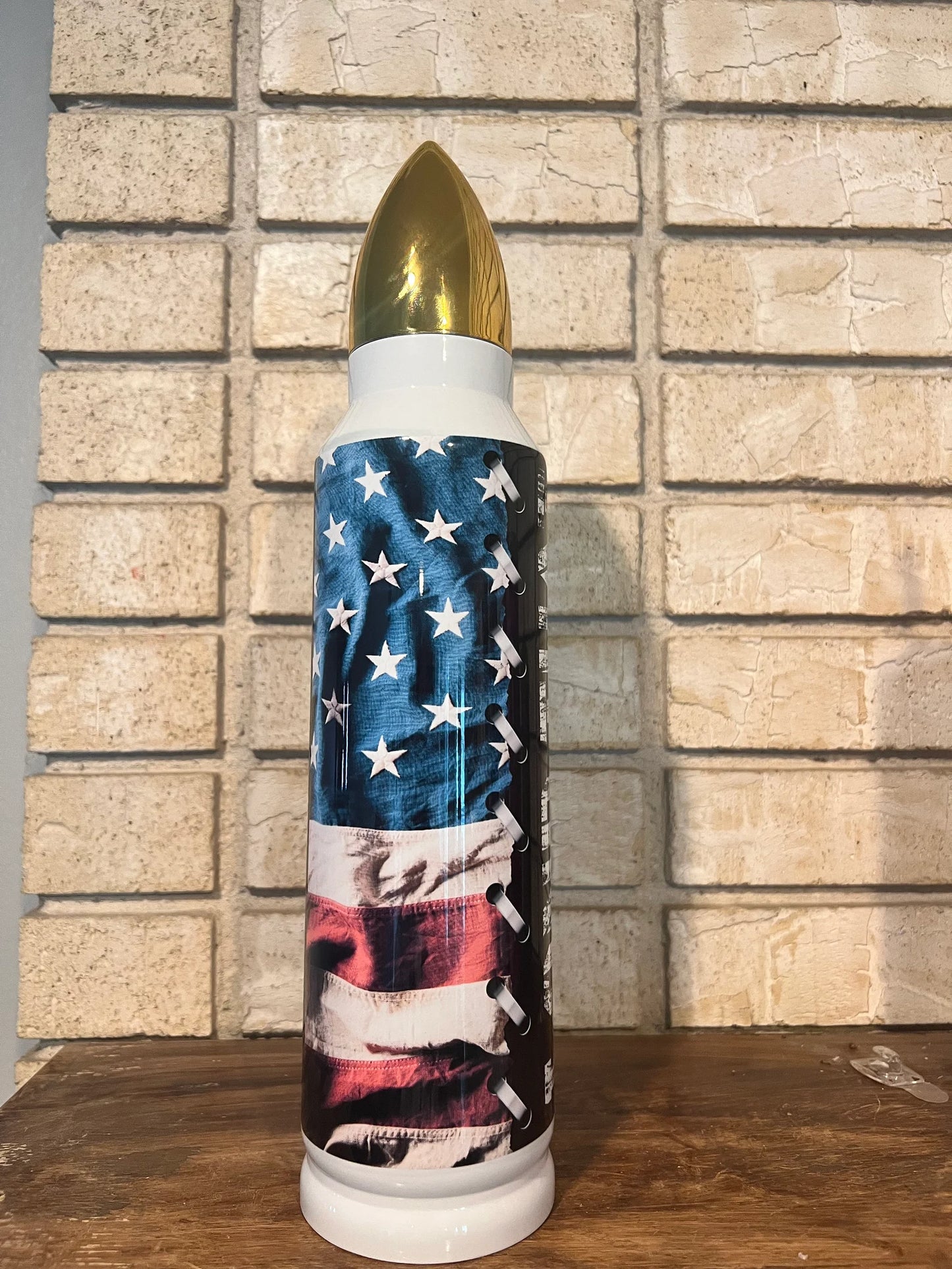 Tumbler, Stainless Steel, Reusable lid, Bear Arms, Bullet, American Flag, America, Patriotic, Freedom, Liberty