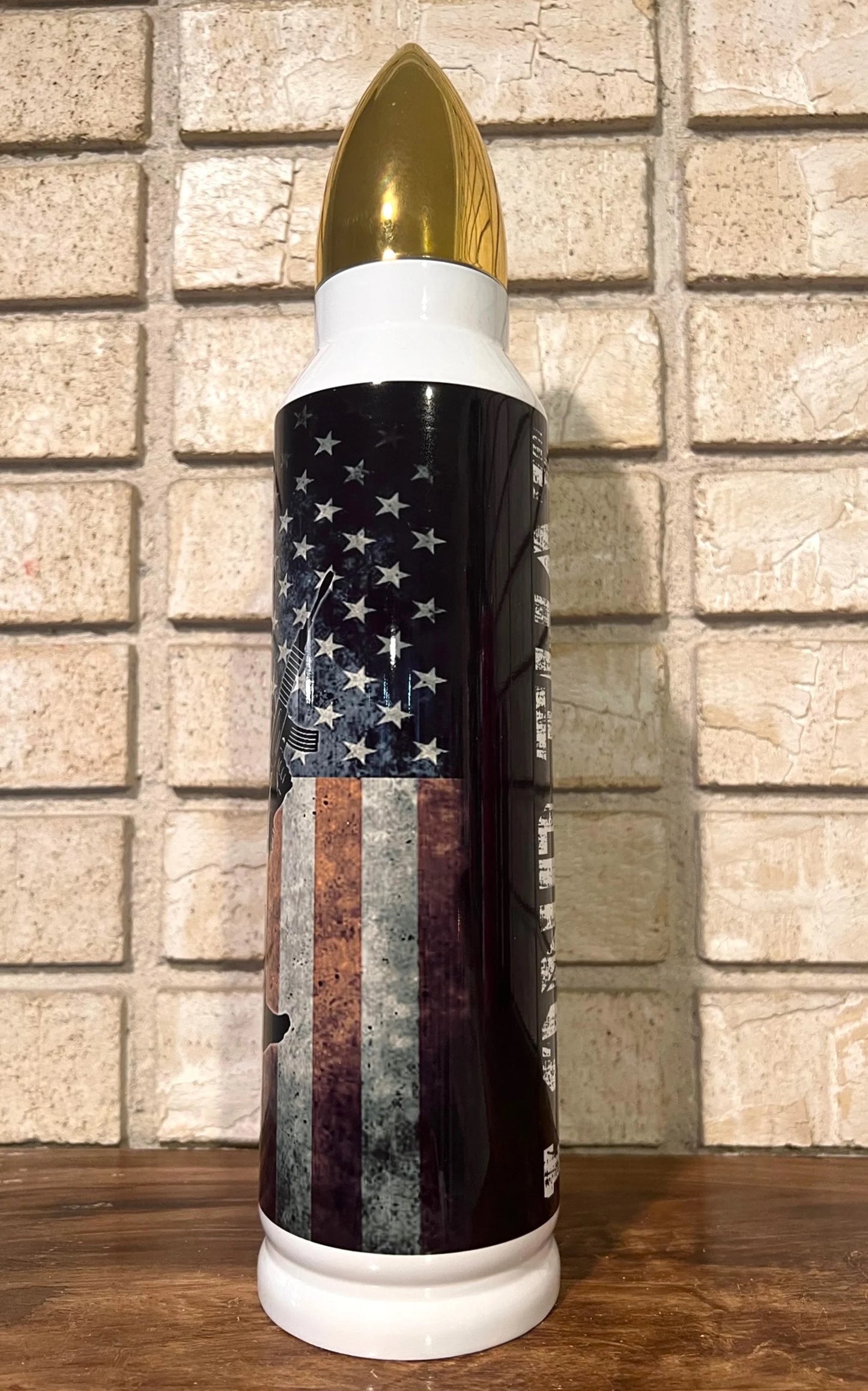 Tumbler, Stainless Steel, America, Big Foot, Patriotic, America, Enthusiast, Second Amendment, Bullet