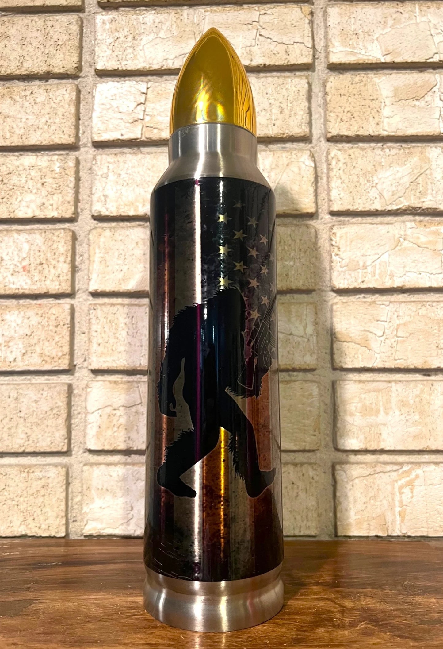 Tumbler, Stainless Steel, America, Big Foot, Patriotic, America, Enthusiast, Second Amendment, Bullet