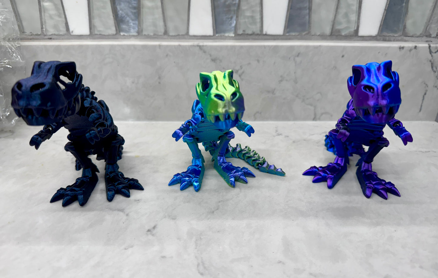 3-D Printed Bone T-Rex, Fidget Toy, Sensory, Moveable, Toy, Dinosaur, Bones, Prehistoric