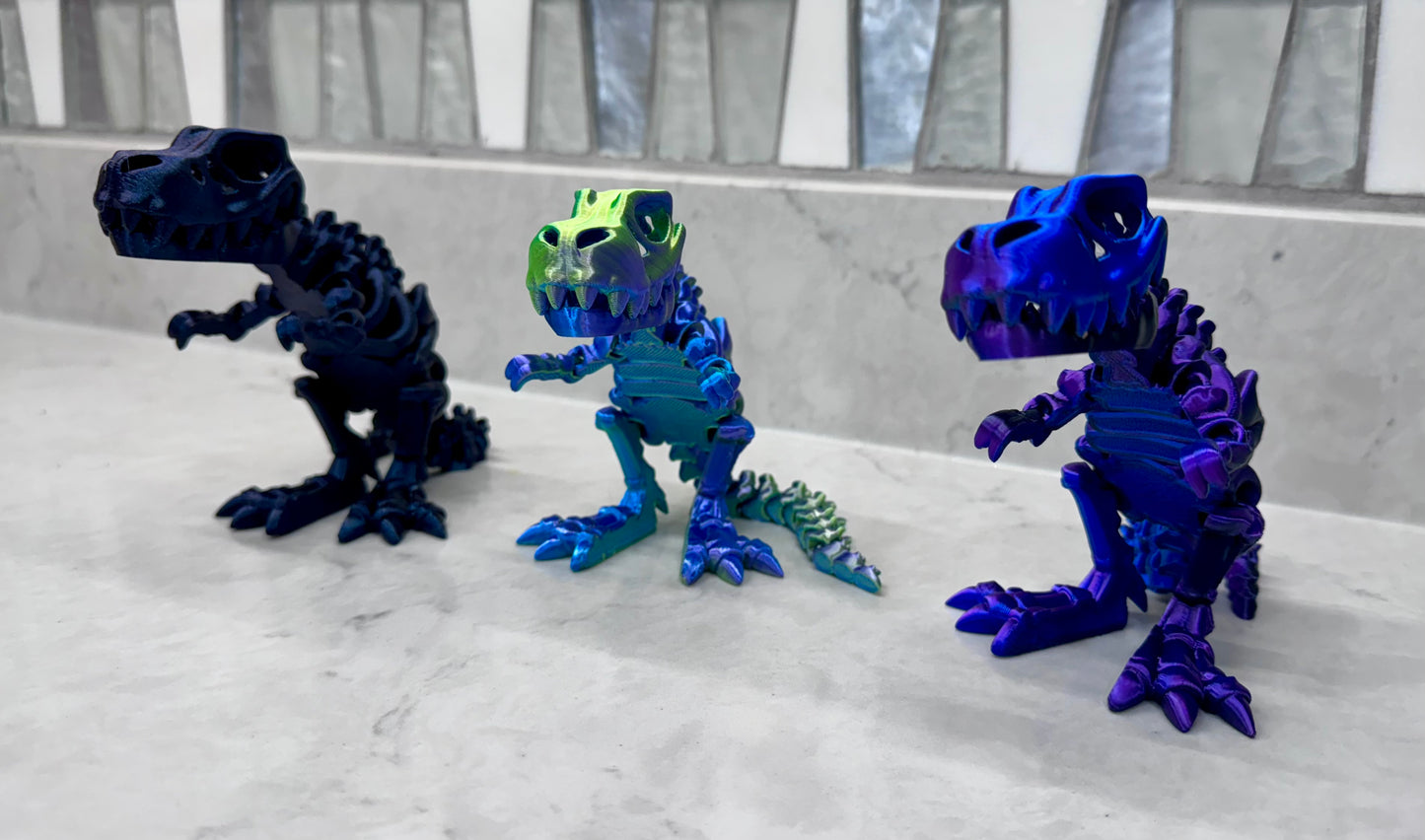 3-D Printed Bone T-Rex, Fidget Toy, Sensory, Moveable, Toy, Dinosaur, Bones, Prehistoric