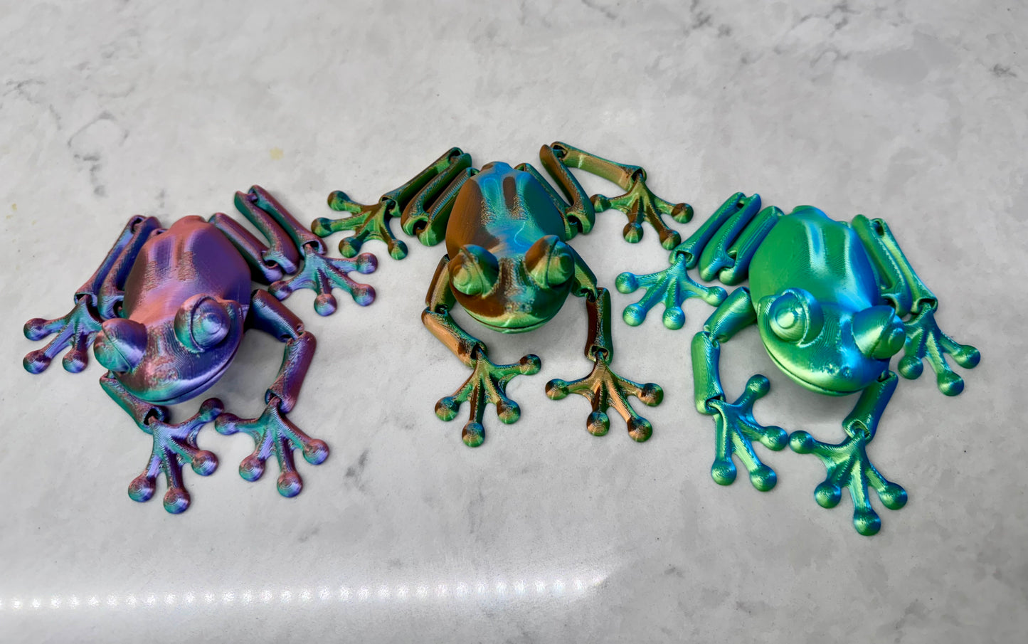3-D printed, Frog, Fidget, Sensory, Toy, Moveable, Colorful
