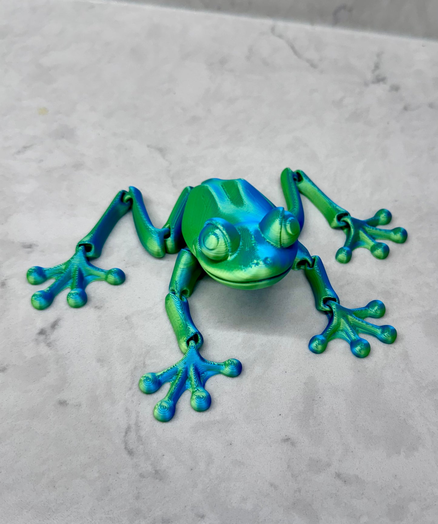 3-D printed, Frog, Fidget, Sensory, Toy, Moveable, Colorful