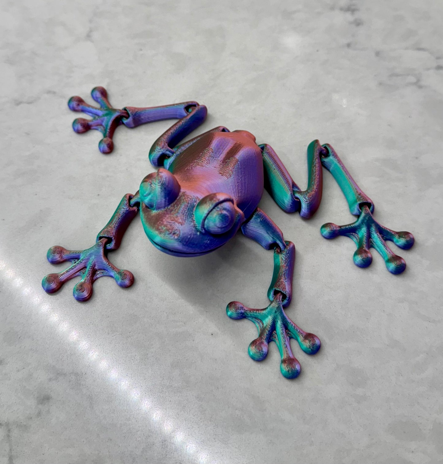 3-D printed, Frog, Fidget, Sensory, Toy, Moveable, Colorful