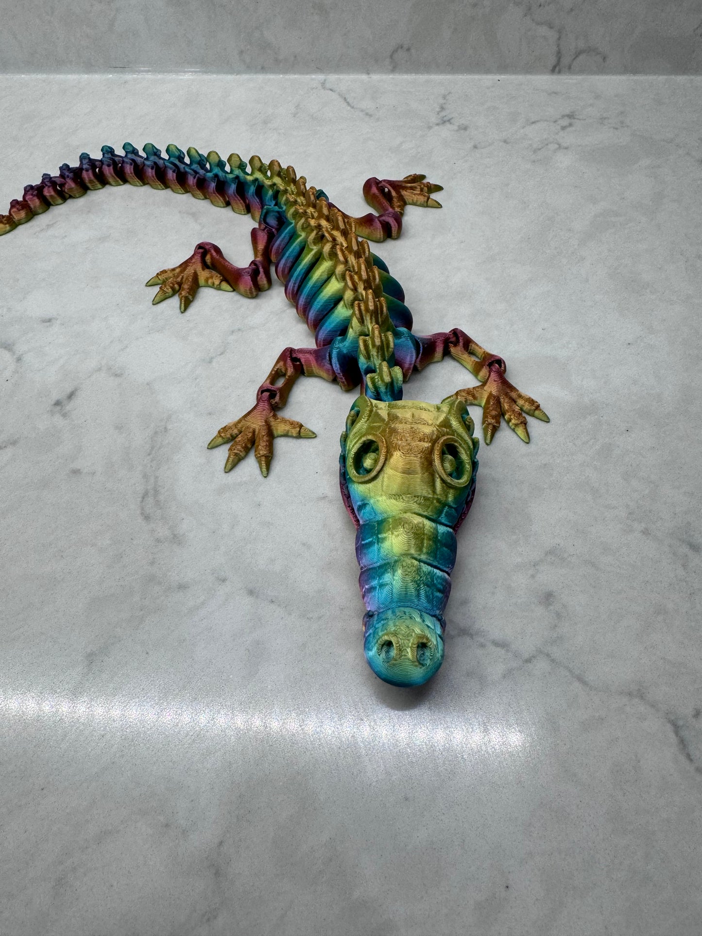Bone, Crocodile, Motion, 3D Printed, Fidget, Toy, Sensory, Moveable, Colorful