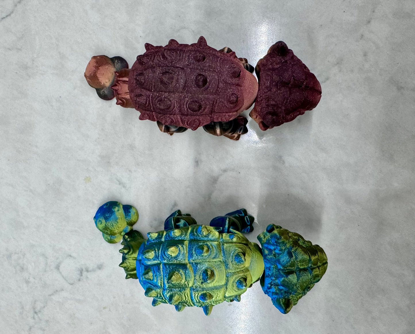 Ankylosaurus, fidget, toy, 3-D printed, sensory, moveable, colorful, dinosaur, prehistoric