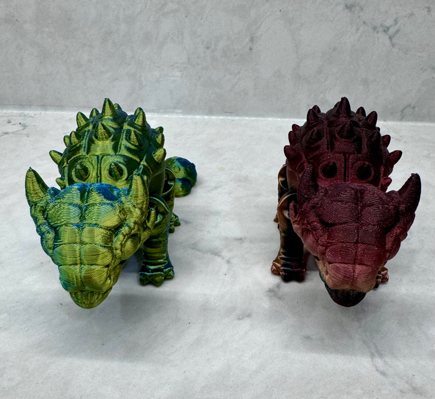 Ankylosaurus, fidget, toy, 3-D printed, sensory, moveable, colorful, dinosaur, prehistoric