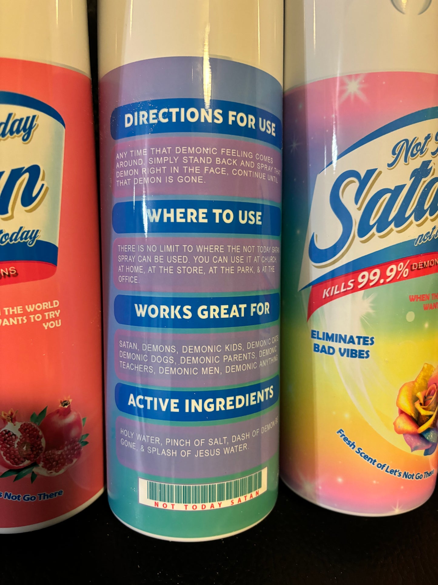 Personalized Tumbler, Not Today Satan Spray, Cleaning Supply, Funny, Gag Gift, Cup, White Elephant, Custom Sublimation, Hot and Cold Drinks