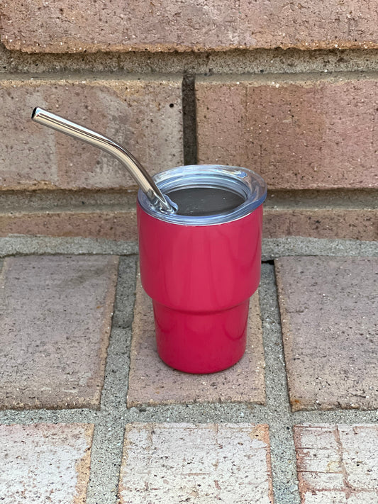 Tiny Tumblers, Stainless Steel, Solid, Removable lid, Straw, drinkware, shots, alcohol