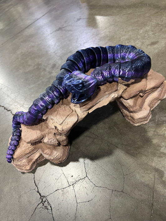 3D Printed Rattlesnake Sensory Fidget Toy, Reptile, Slithering, Fangs, Snake, moveable, Articulated