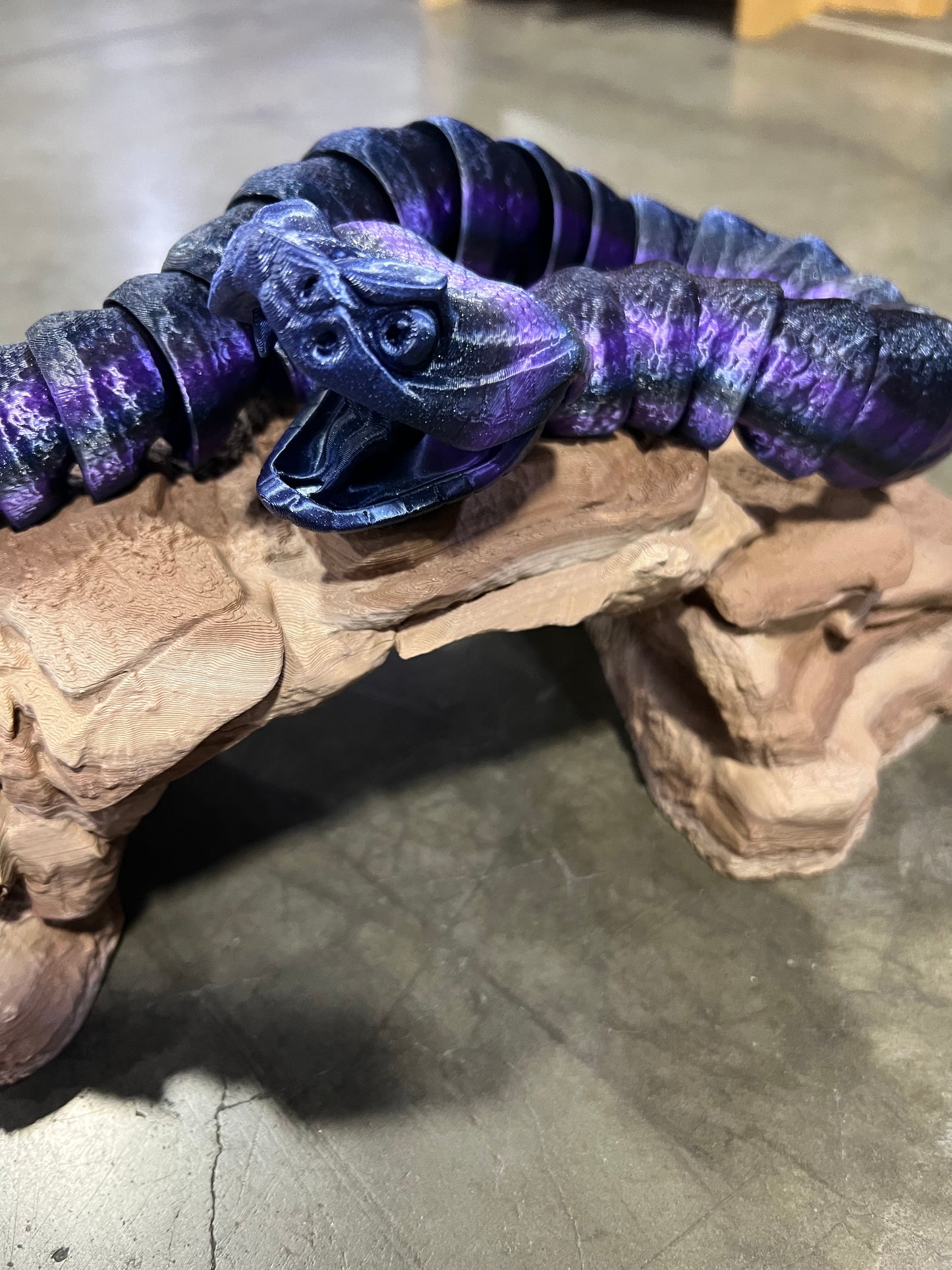 3D Printed Rattlesnake Sensory Fidget Toy, Reptile, Slithering, Fangs, Snake, moveable, Articulated