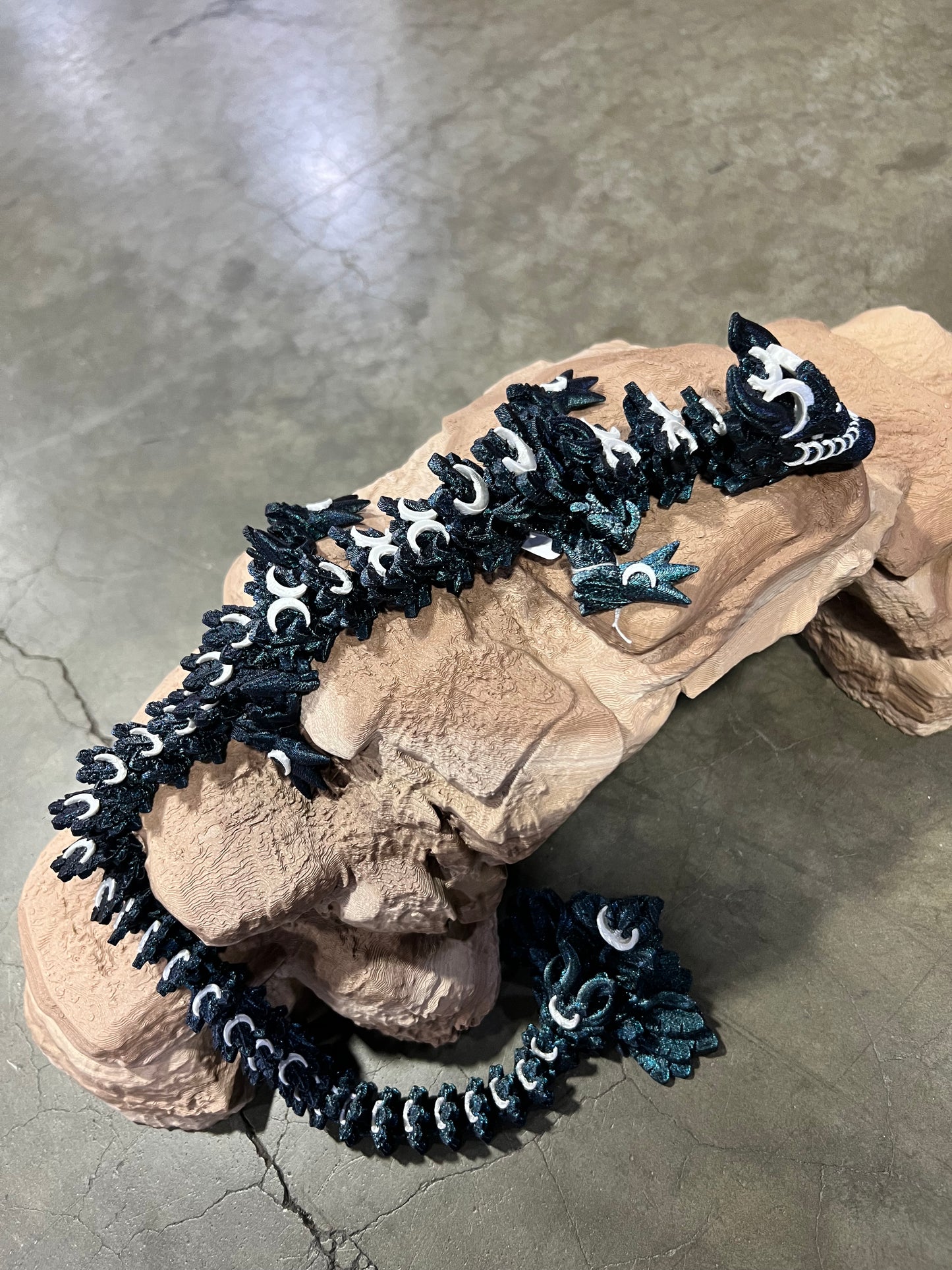 Lunar Dragon, 3d printed, articulated, fidget toy, mythical, multi color