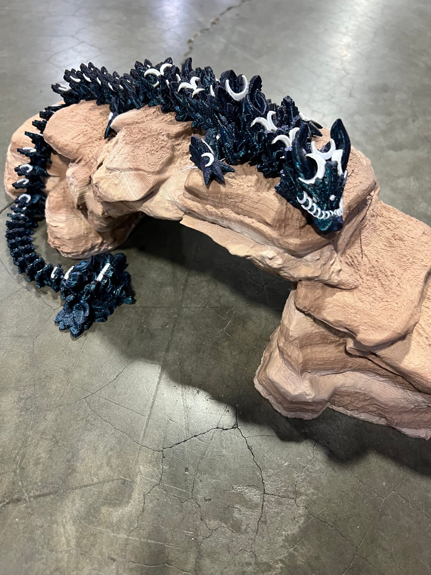 Lunar Dragon, 3d printed, articulated, fidget toy, mythical, multi color