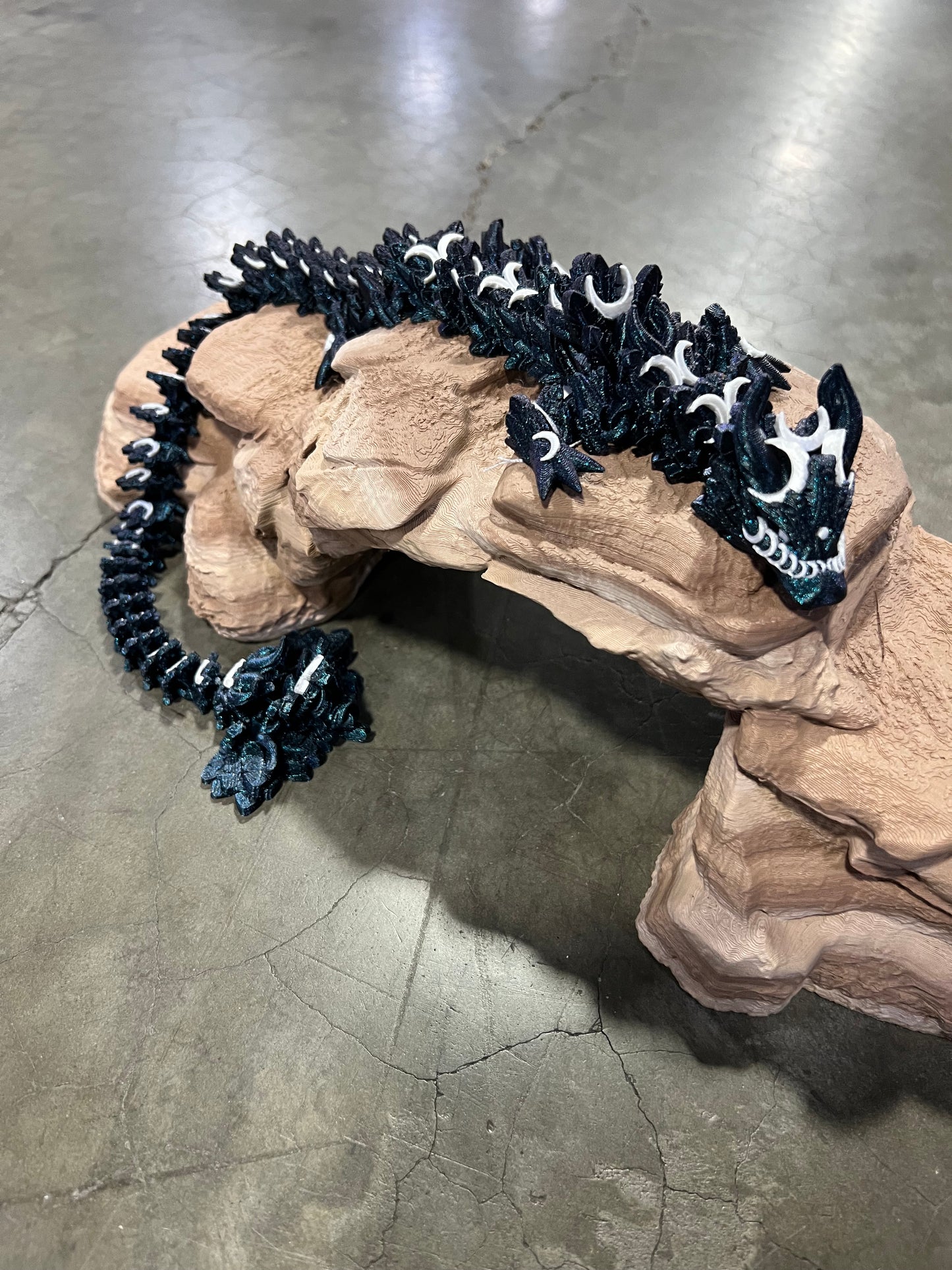 Lunar Dragon, 3d printed, articulated, fidget toy, mythical, multi color