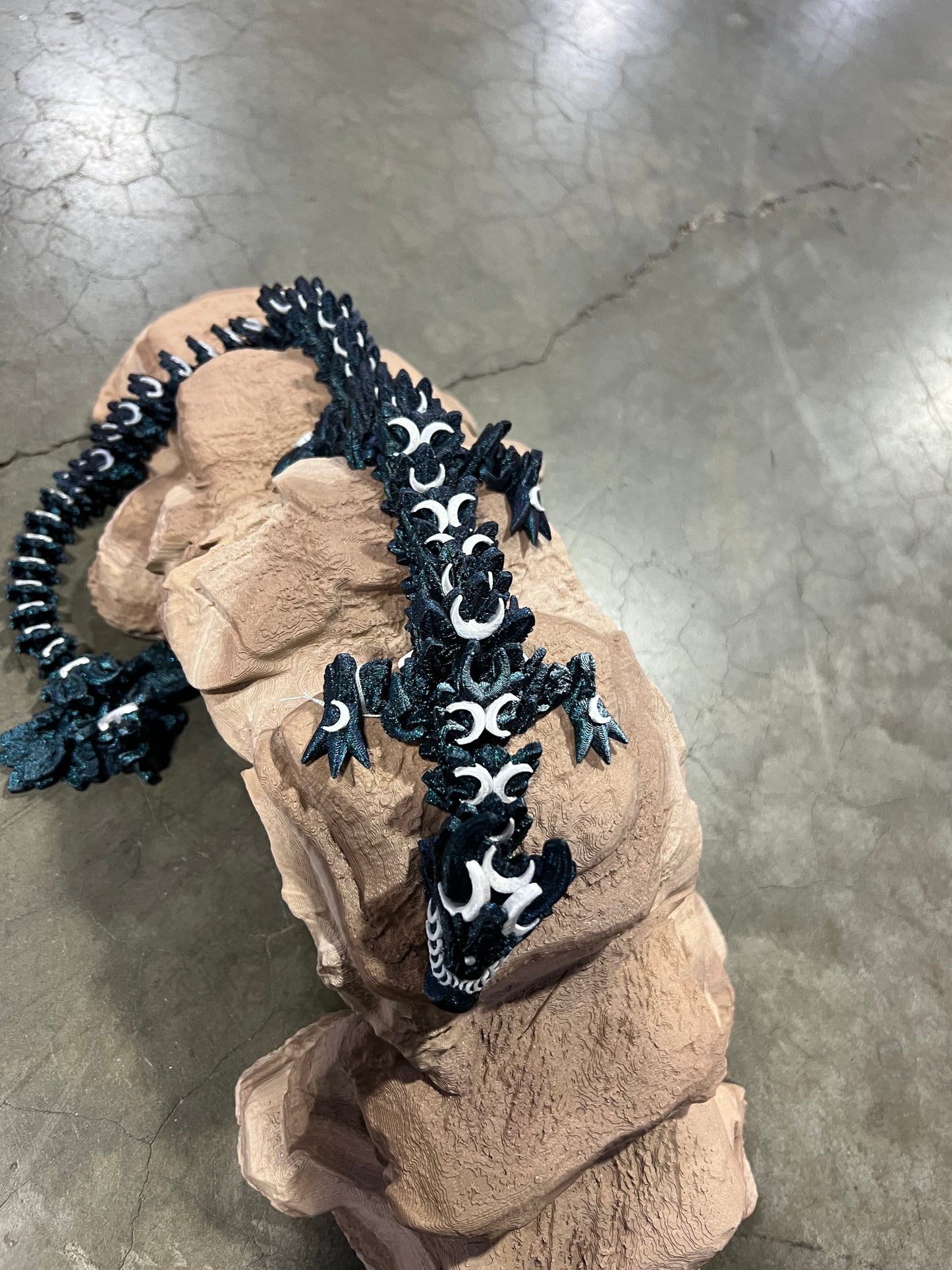 Lunar Dragon, 3d printed, articulated, fidget toy, mythical, multi color