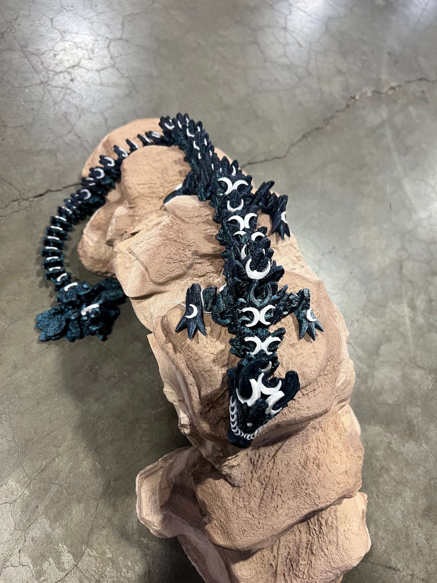 Lunar Dragon, 3d printed, articulated, fidget toy, mythical, multi color