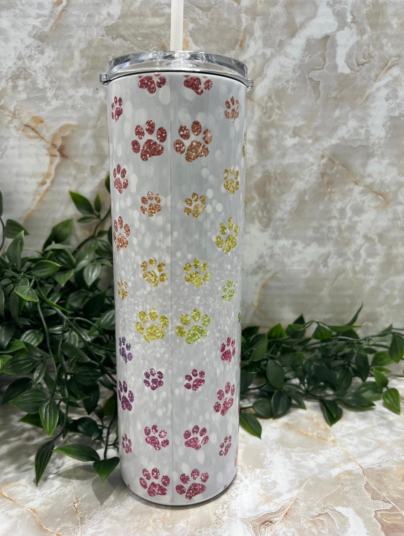 Stainless Steel, Tumbler, Dog, Dog lover, Paws, Sublimated