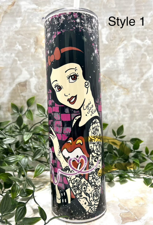 Tumbler, naughty, characters, princess, bad bitches, stainless steel, cup, straw, sublimated