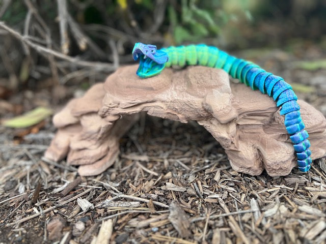 Smaller, Rattlesnake, fidget, sensory toy, moveable, rattle, desert, reptile, fangs, snake
