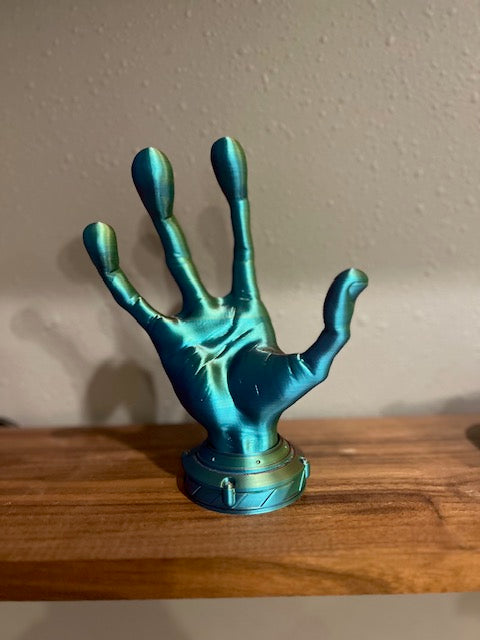 Four Finger Alien Hand Gamer, gaming, controller stand, hand, 3d printed, remote control, holder