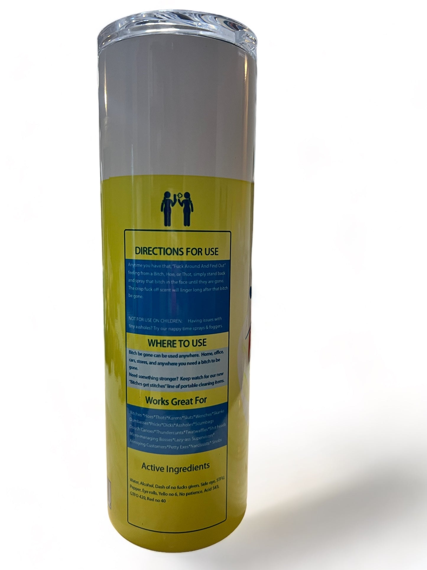 Tumbler, Stainless Steel, Bitch Spray, Detox, Funny, Cheeky, Humor, Removable lid