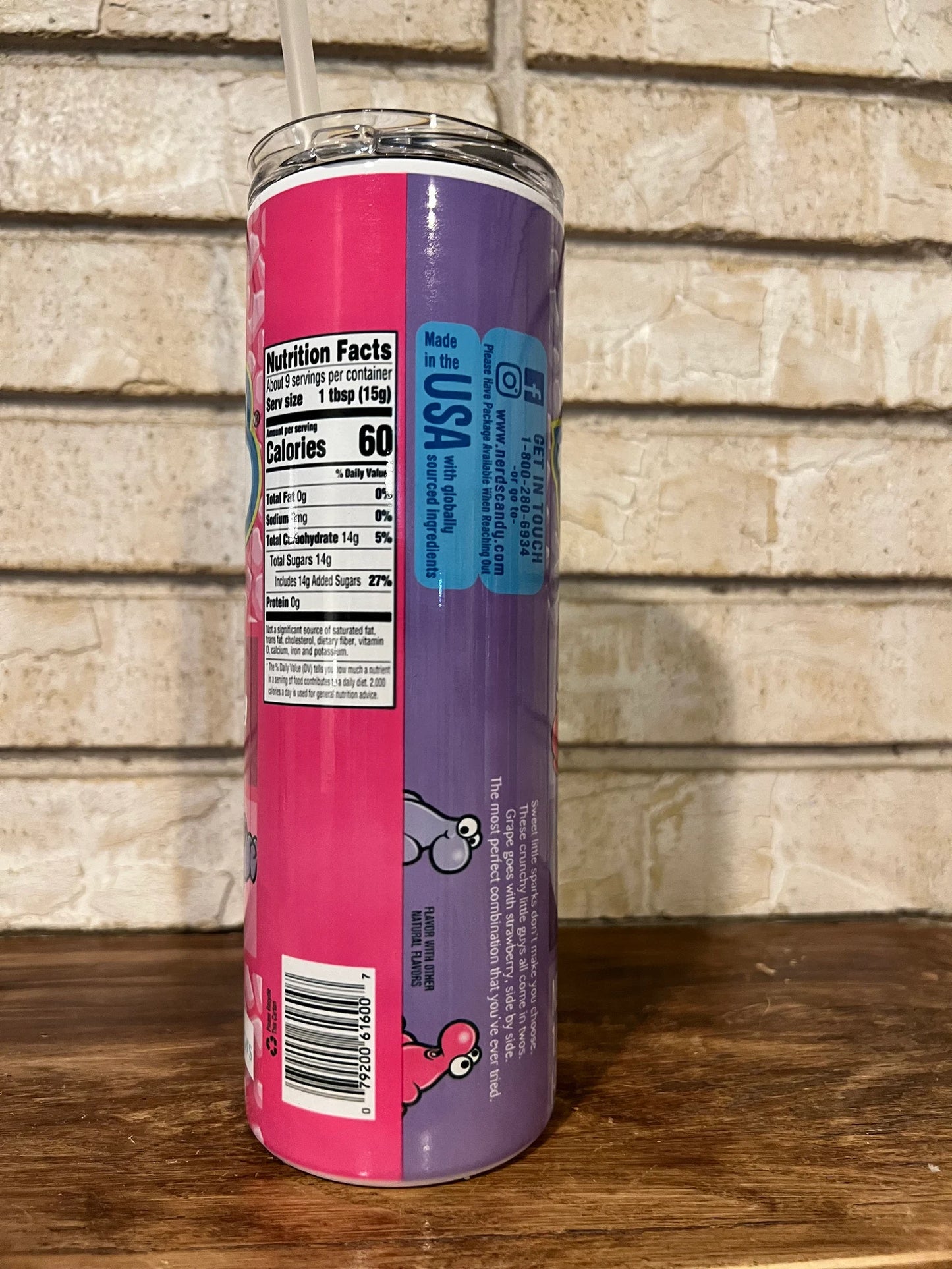 Tumbler, Stainless Steel, Reusable lid, Nostalgia, Nerd, Candy, Fun, Gift, Cup, Drinkware