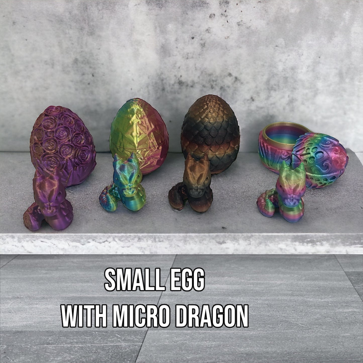 Easter Dragon Egg Set 3D printed Wyvern Crystal Rose Basket Gift Surprise Nesting Fidget and Sensory Toy