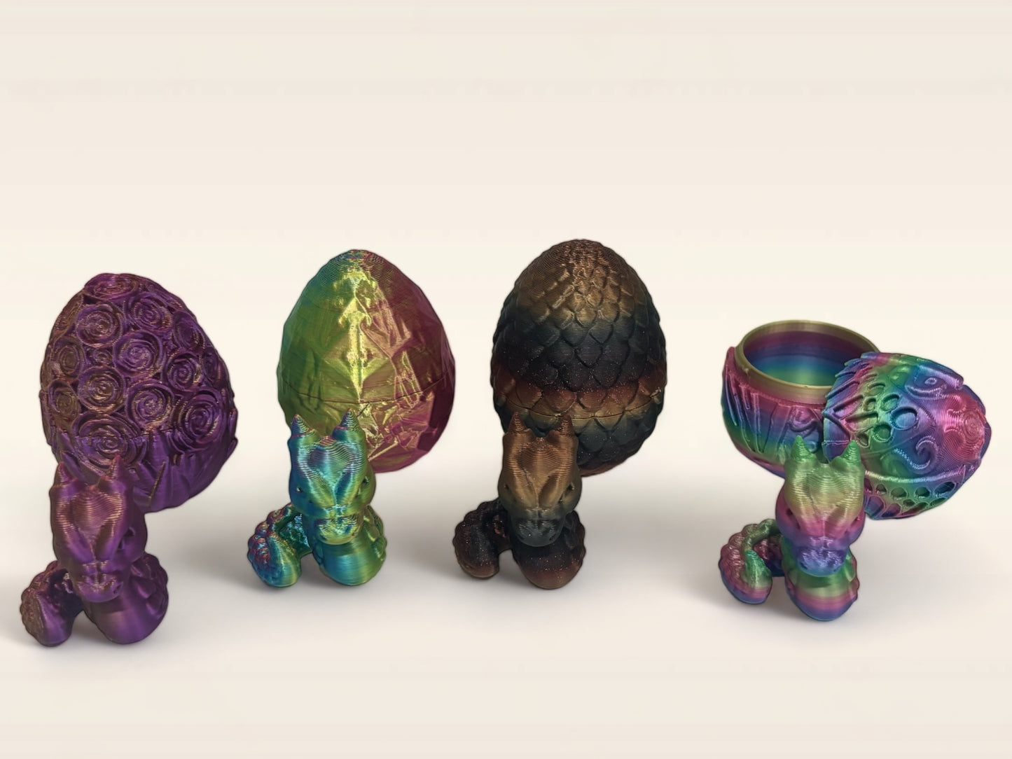 Easter Dragon Egg Set 3D printed Wyvern Crystal Rose Basket Gift Surprise Nesting Fidget and Sensory Toy