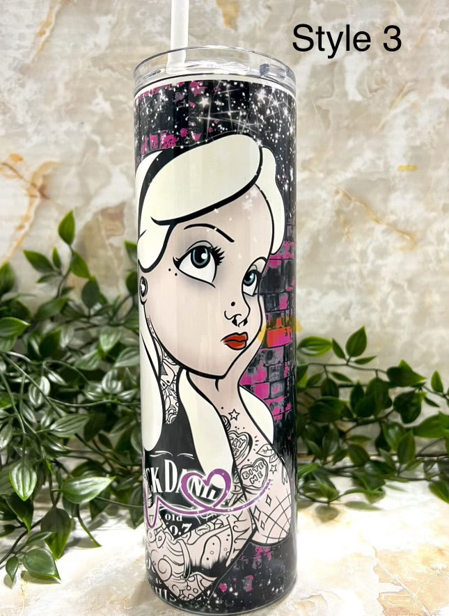 Tumbler, naughty, characters, princess, bad bitches, stainless steel, cup, straw, sublimated