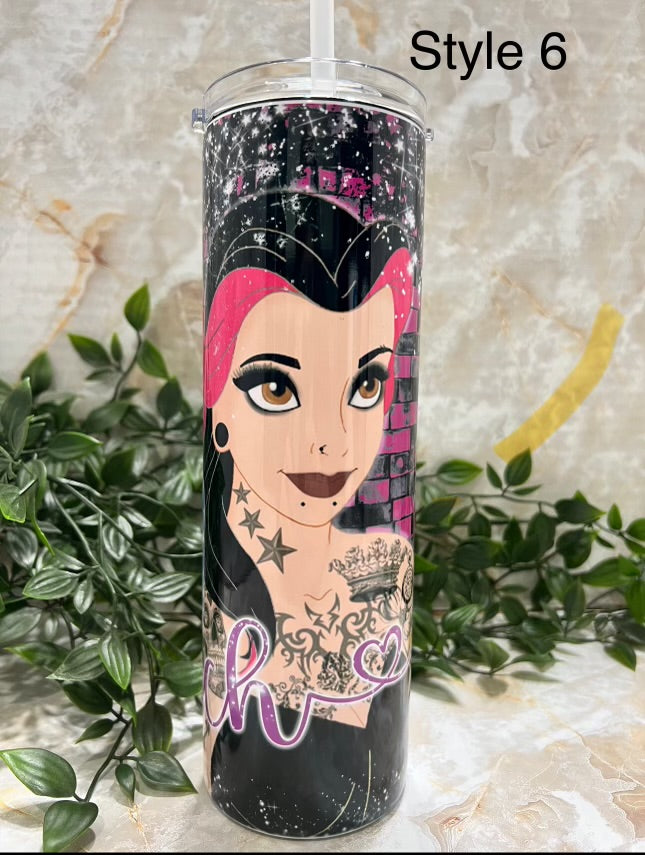 Tumbler, naughty, characters, princess, bad bitches, stainless steel, cup, straw, sublimated