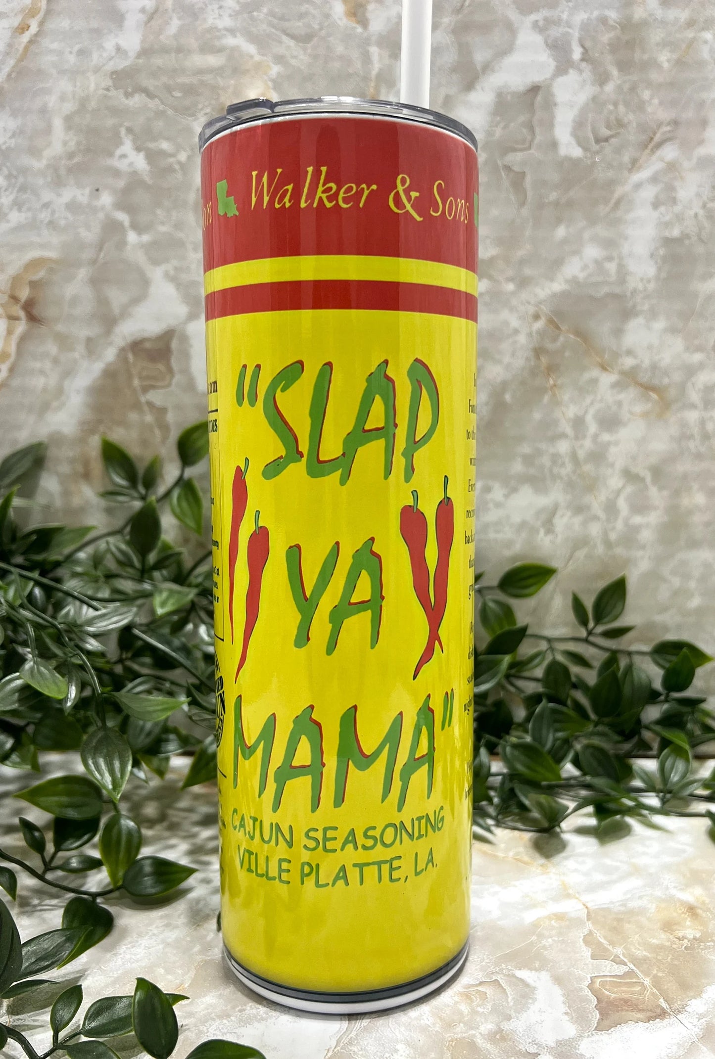 Stainless Steel, Tumbler, Reusable lid, Humor, Spicy, Seasoning, Gag gift, Funny, Humor, Sublimation, Cajun, Culinary