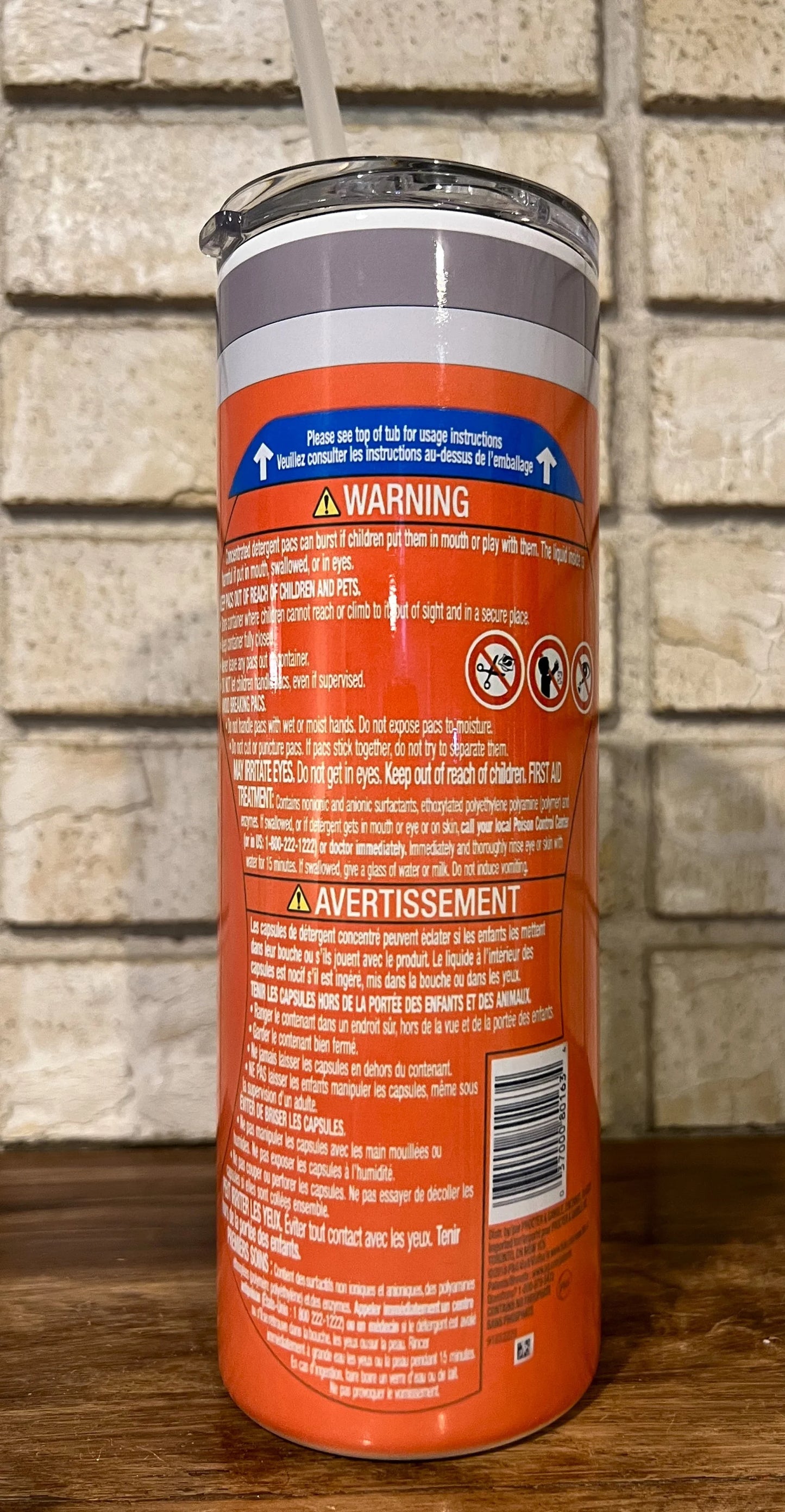 Stainless Steel, Tumbler, Reusable lid, Detergent, Clean, Pod, Funny, Humor, Gag gift, Cheeky, Fresh